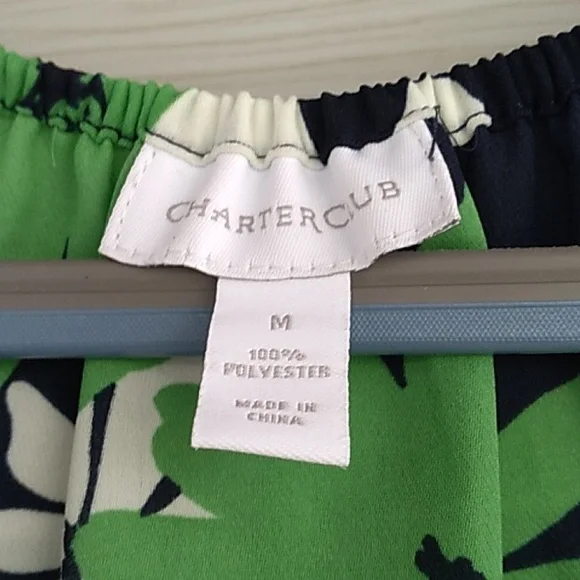 Charter Club Top with a Gold Bar in the front of shirt and Elastic Waist - Picture 2 of 7